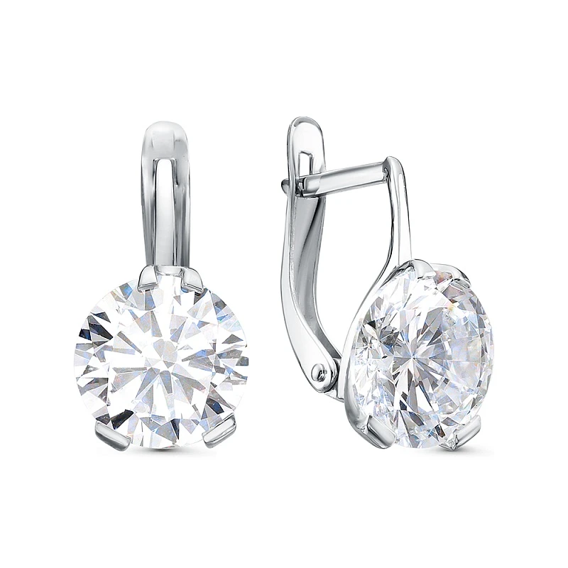 Серьги  серебряные с фианитом