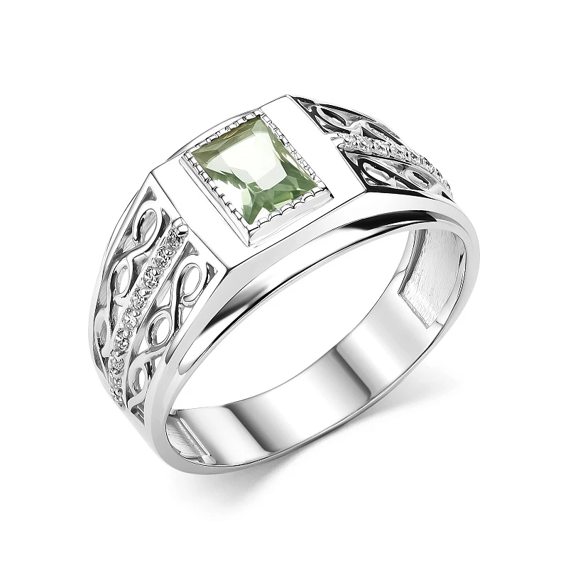 Кольцо  серебряное с празиолитом