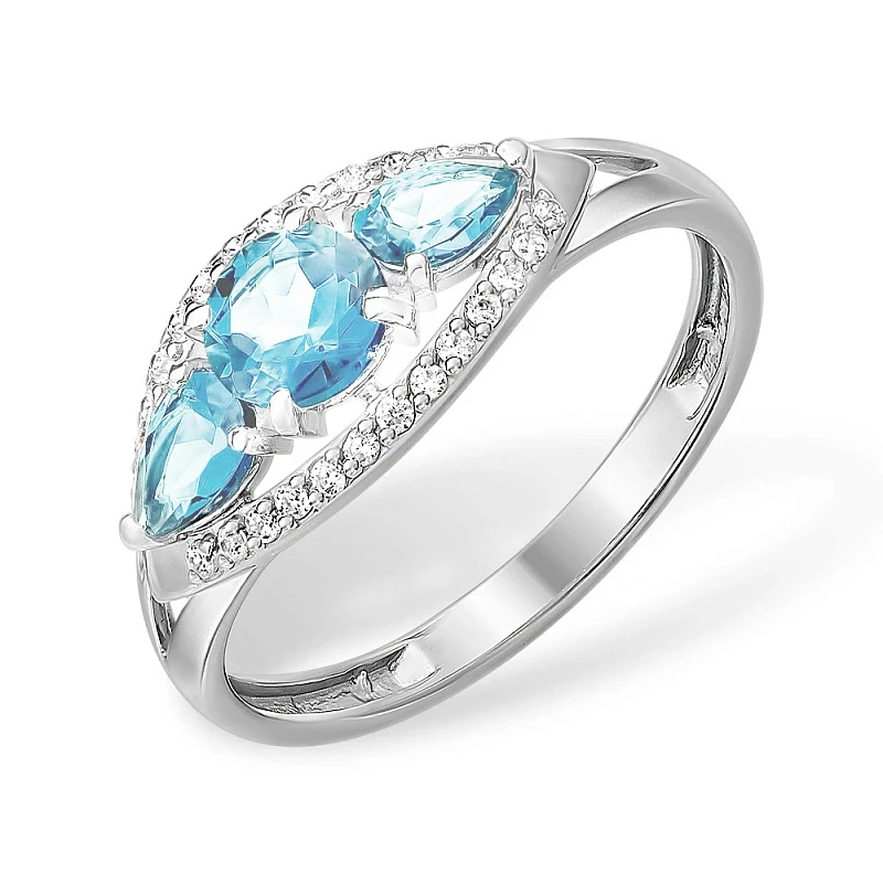 Кольцо  серебряное с топазом