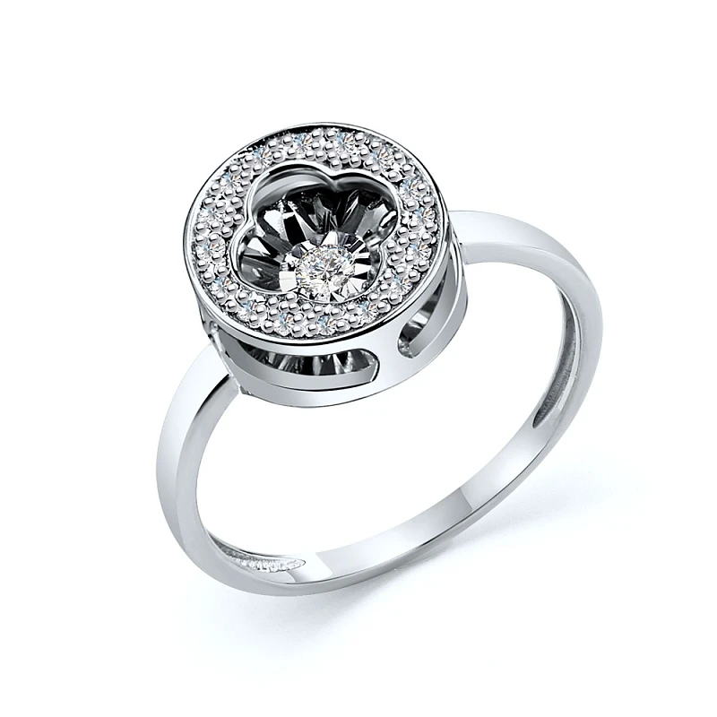 Кольцо  из белого золота с бриллиантом