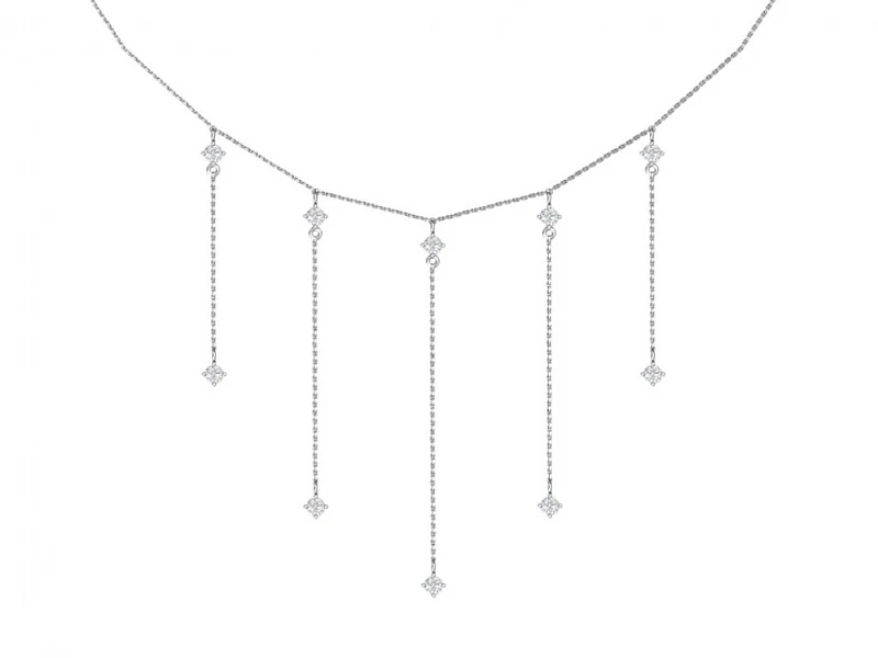 Колье  серебряное с фианитом