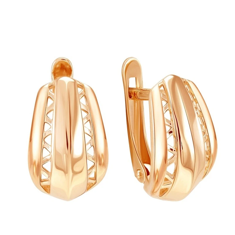 Серьги  из красного золота