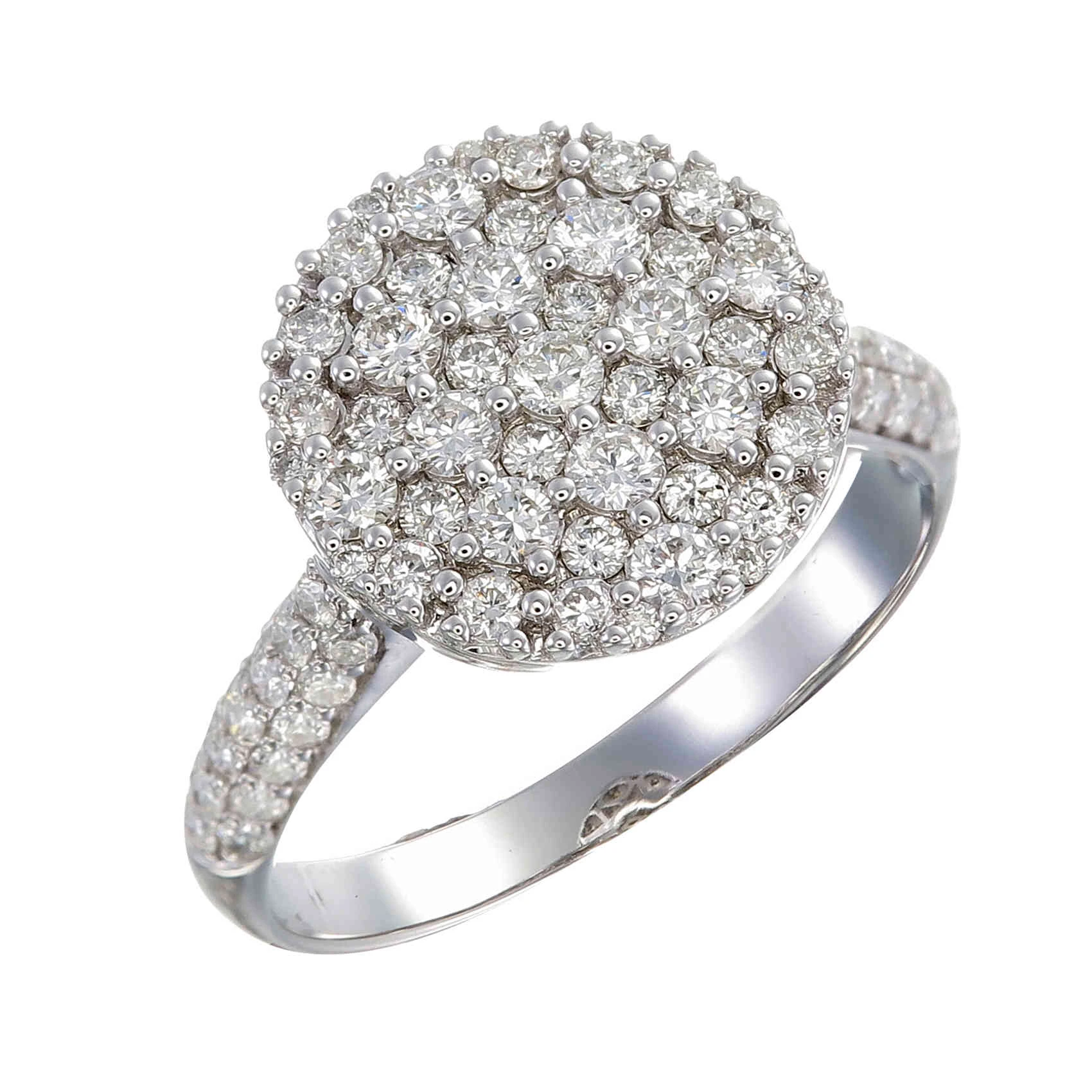 Кольцо  из белого золота с природным бриллиантом