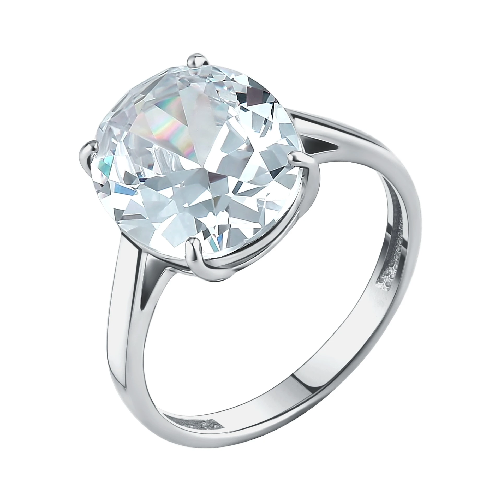 Кольцо  серебряное с фианитом