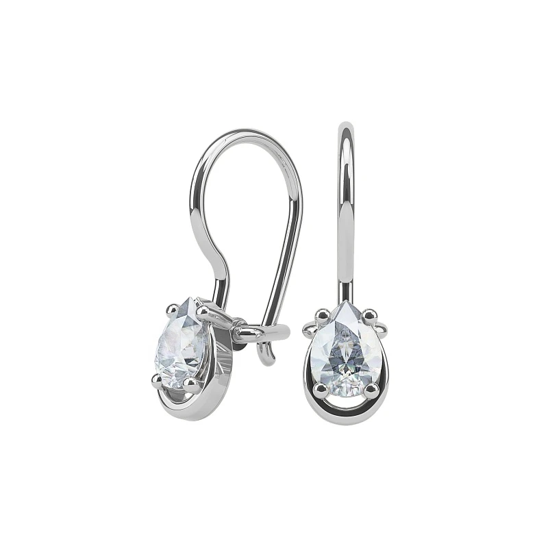 Серьги  серебряные с фианитом