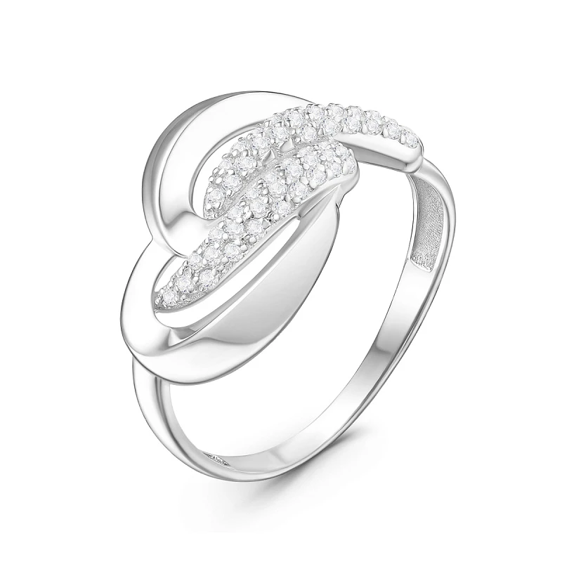 Кольцо  серебряное с фианитом