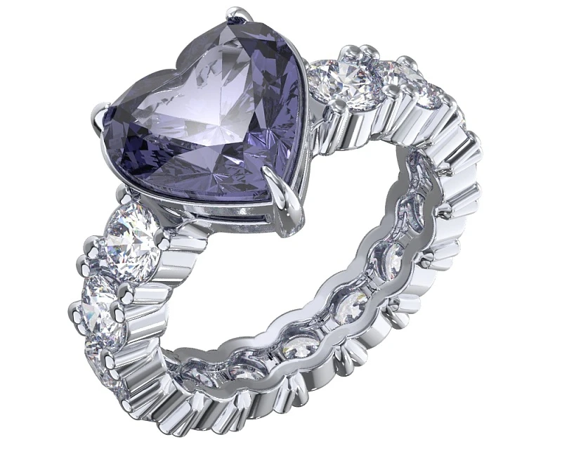 Кольцо  серебряное с кварцем