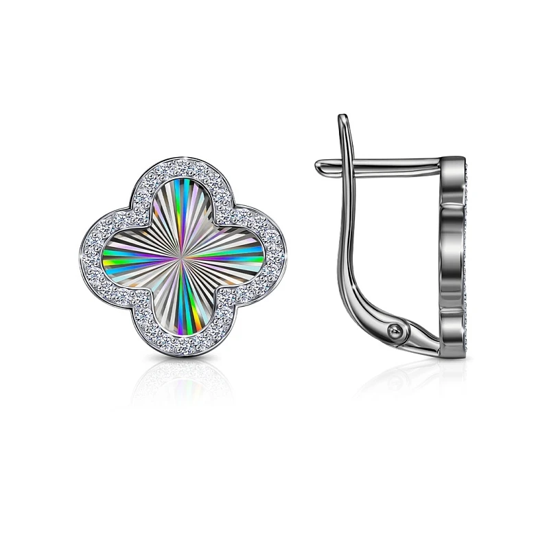 Серьги  серебряные с фианитом