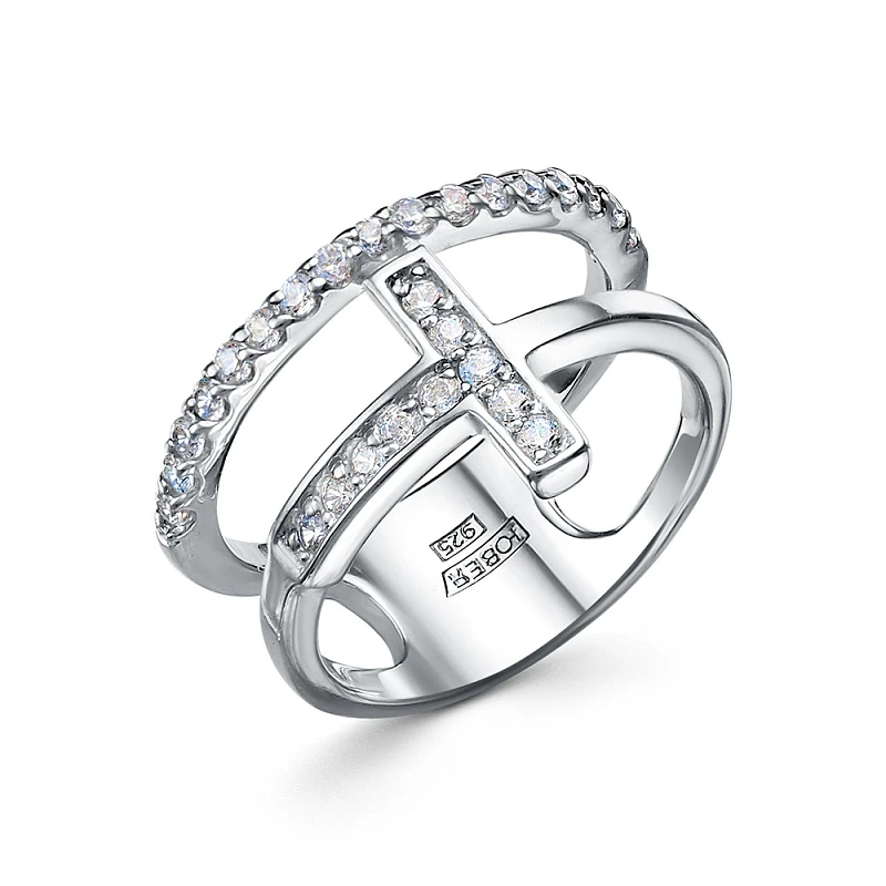 Кольцо  серебряное с фианитом