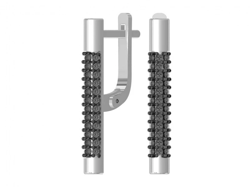 Серьги  серебряные с фианитом