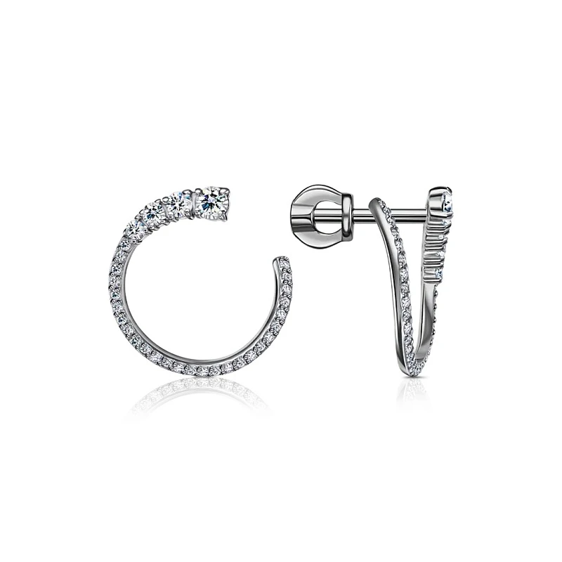 Серьги  серебряные с фианитом