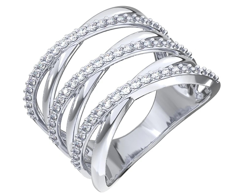 Кольцо  серебряное с фианитом