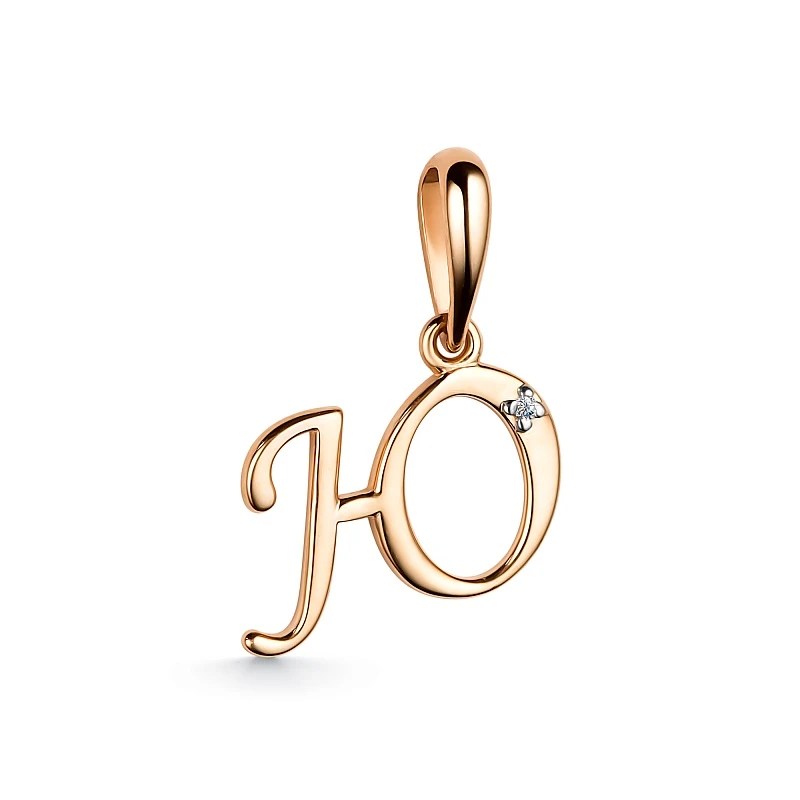 Подвеска  из красного золота с бриллиантом