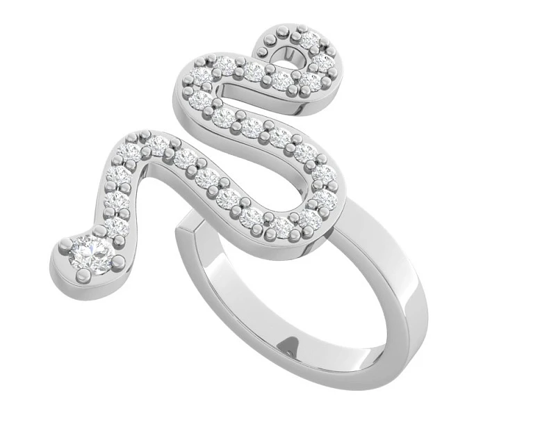 Пирсинг  серебряный с фианитом