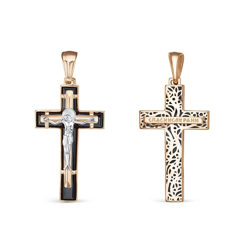 Подвеска  из красного золота с ониксом