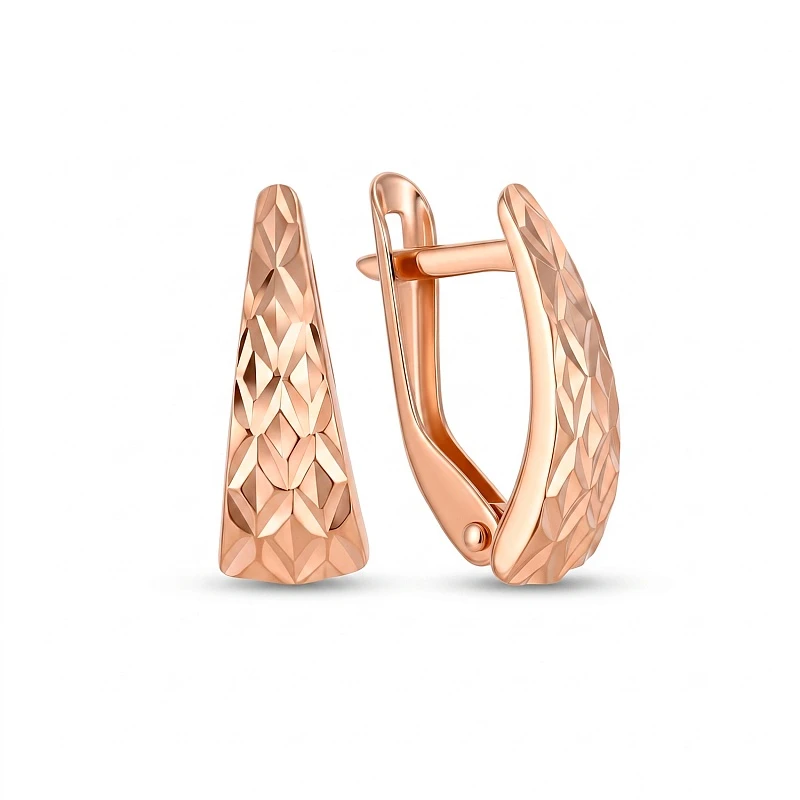 Серьги  из красного золота