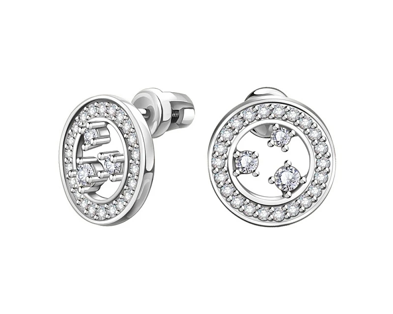 Серьги  серебряные с фианитом