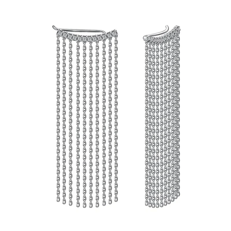 Серьги  серебряные с фианитом