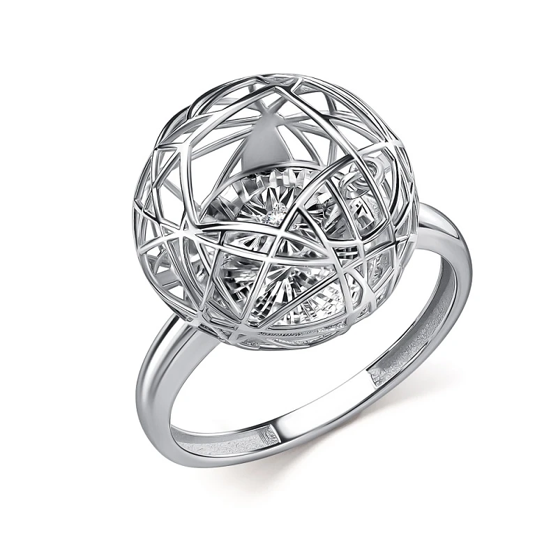 Кольцо  из красного золота с бриллиантом