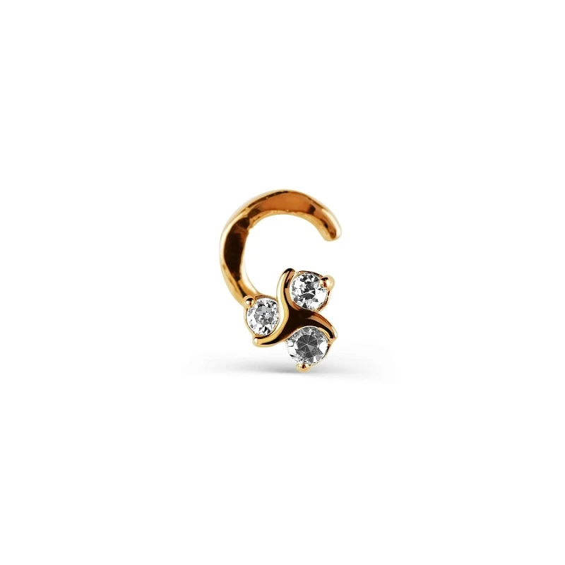 Пирсинг  из красного золота с фианитом