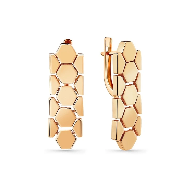 Серьги  из красного золота