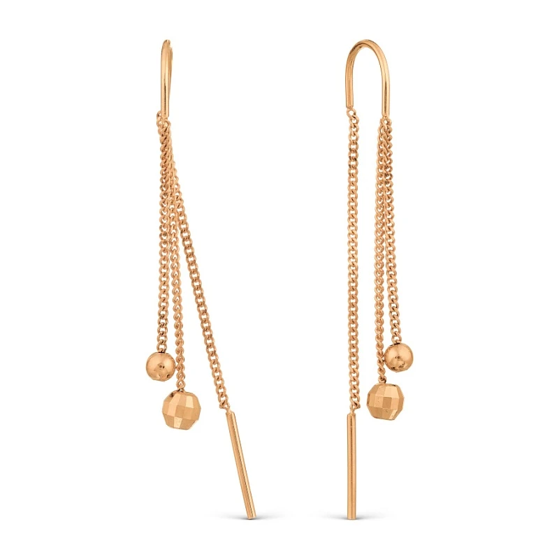 Серьги  из красного золота