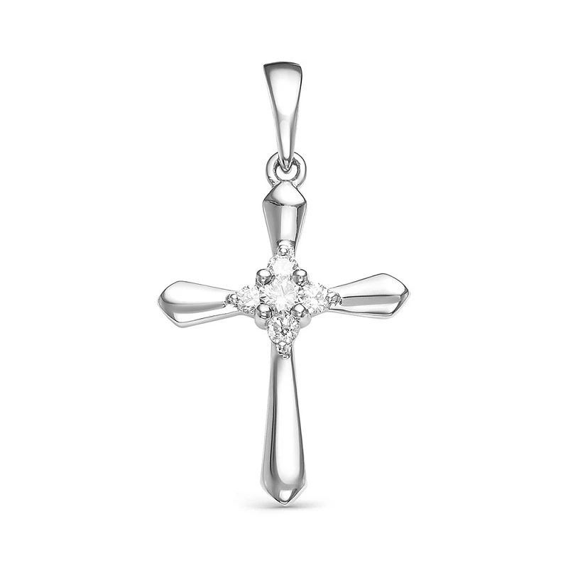 Подвеска «Весна» из белого золота с бриллиантом