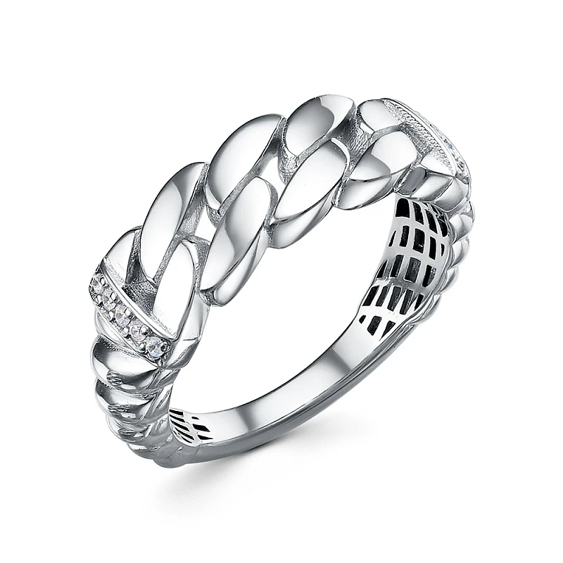 Кольцо  серебряное с фианитом