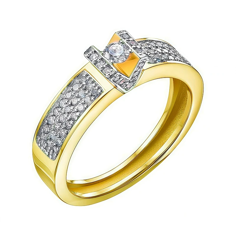 Кольцо  золотое с природным бриллиантом