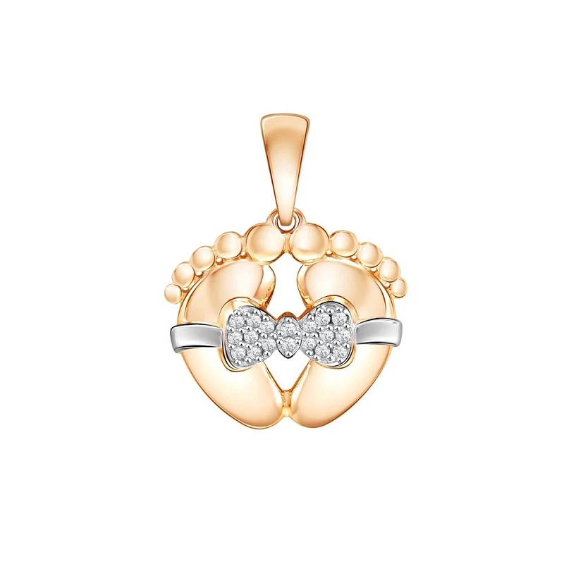 Подвеска  из красного золота с фианитом