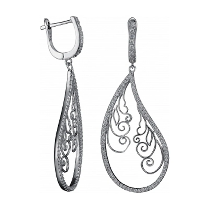 Серьги «Сильверк» серебряные с фианитом