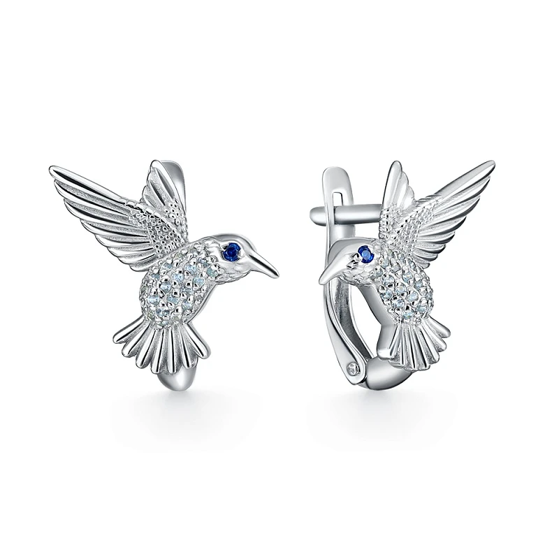 Серьги  серебряные с фианитом