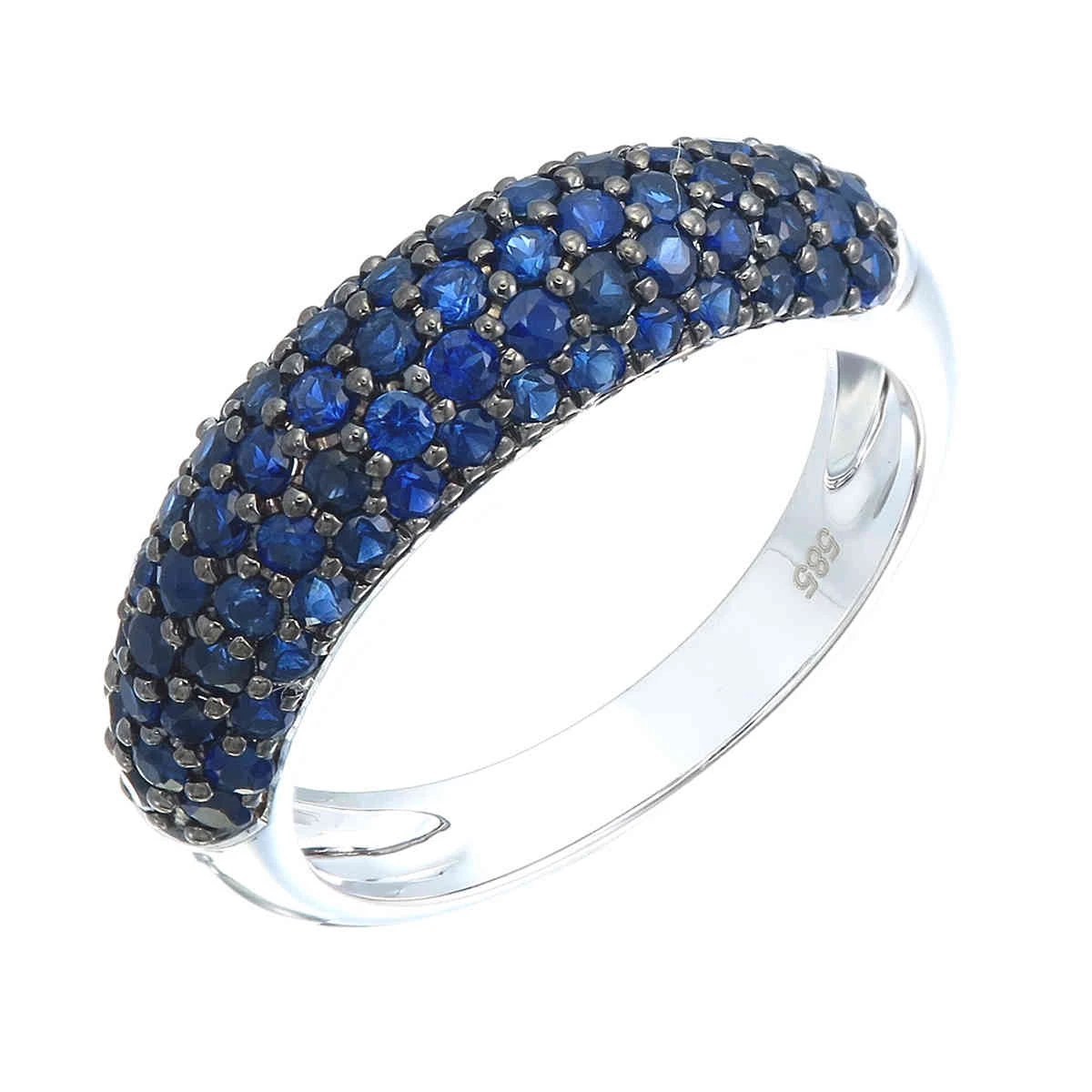 Кольцо  из белого золота с сапфиром