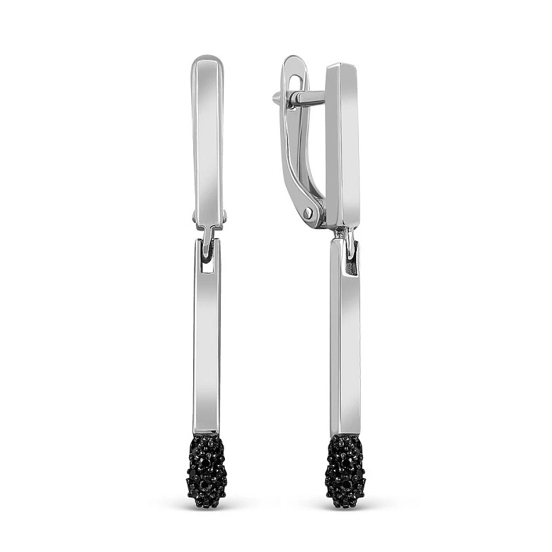 Серьги  серебряные с фианитом