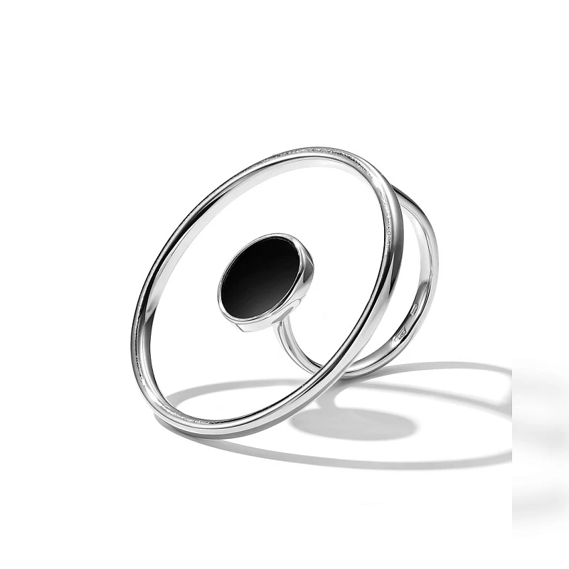 Кольцо  серебряное с ониксом