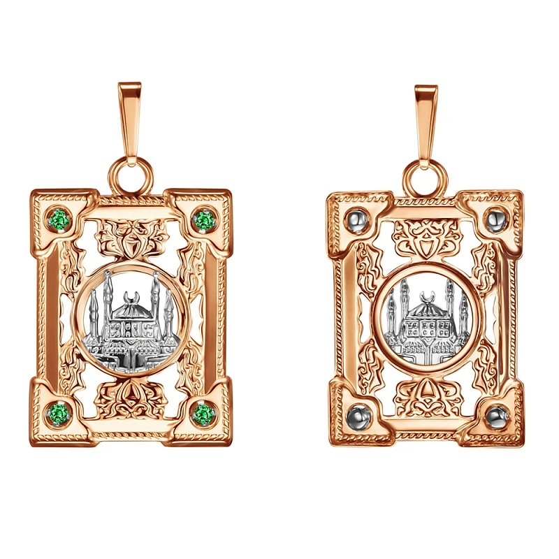 Подвеска  из красного золота с фианитом