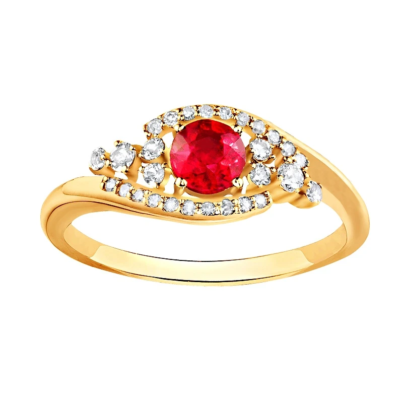 Кольцо  из красного золота с рубином