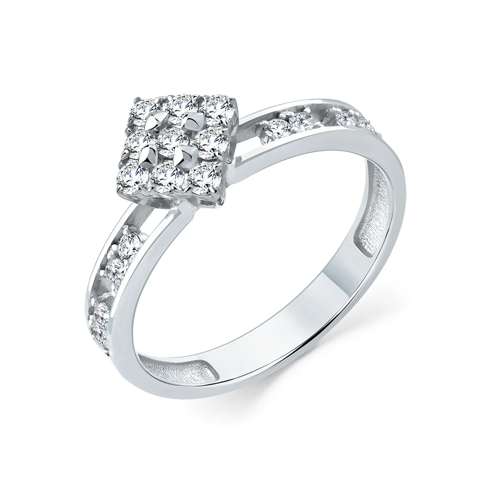 Кольцо  из белого золота с природным бриллиантом