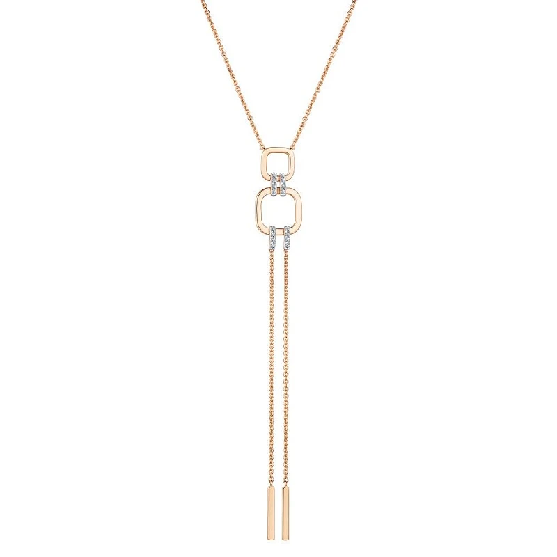 Колье  из красного золота с природным бриллиантом