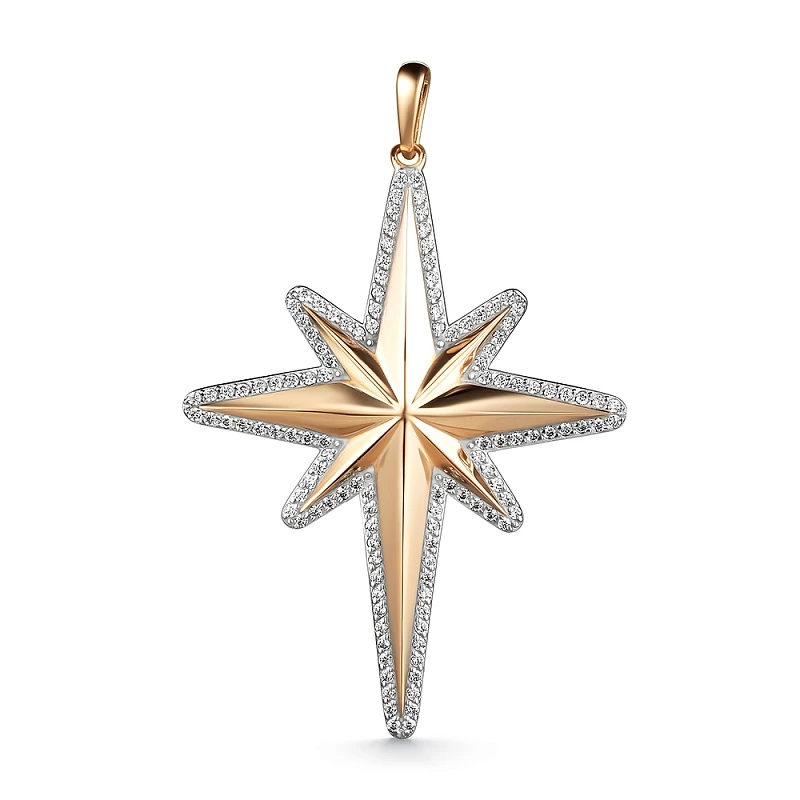 Подвеска  из красного золота с фианитом