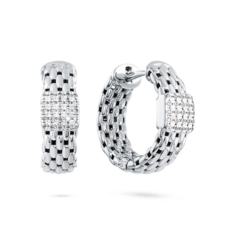 Серьги «Goldman» серебряные с фианитом