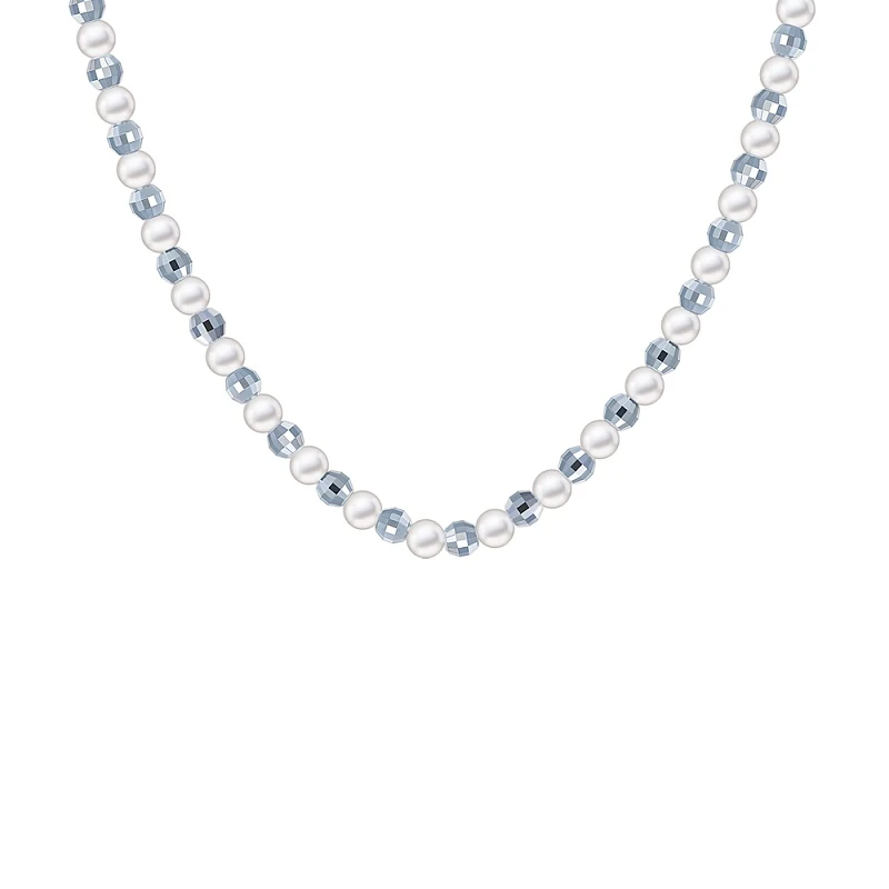 Колье  серебряное с жемчугом