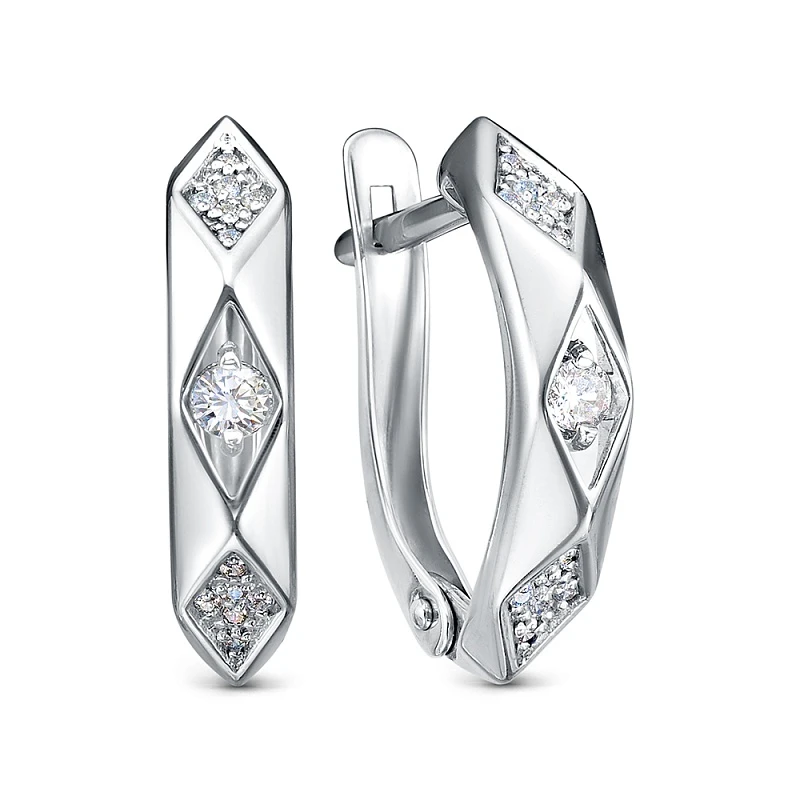 Серьги  серебряные с фианитом