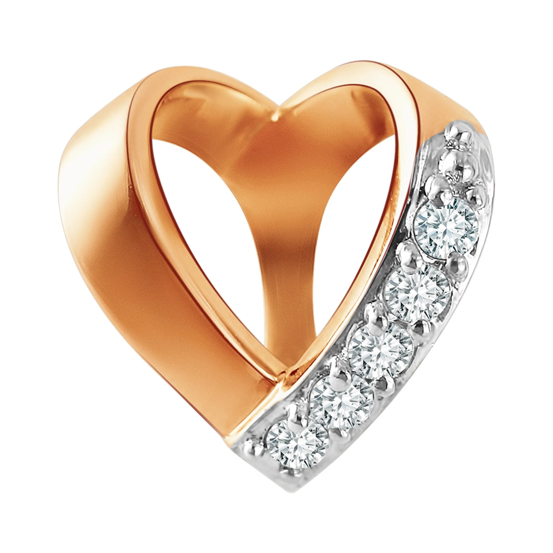 Подвеска  из красного золота с фианитом