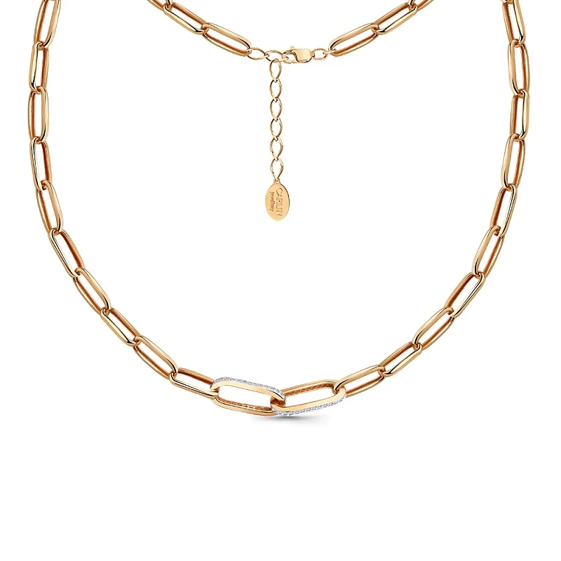 Колье  из красного золота с фианитом