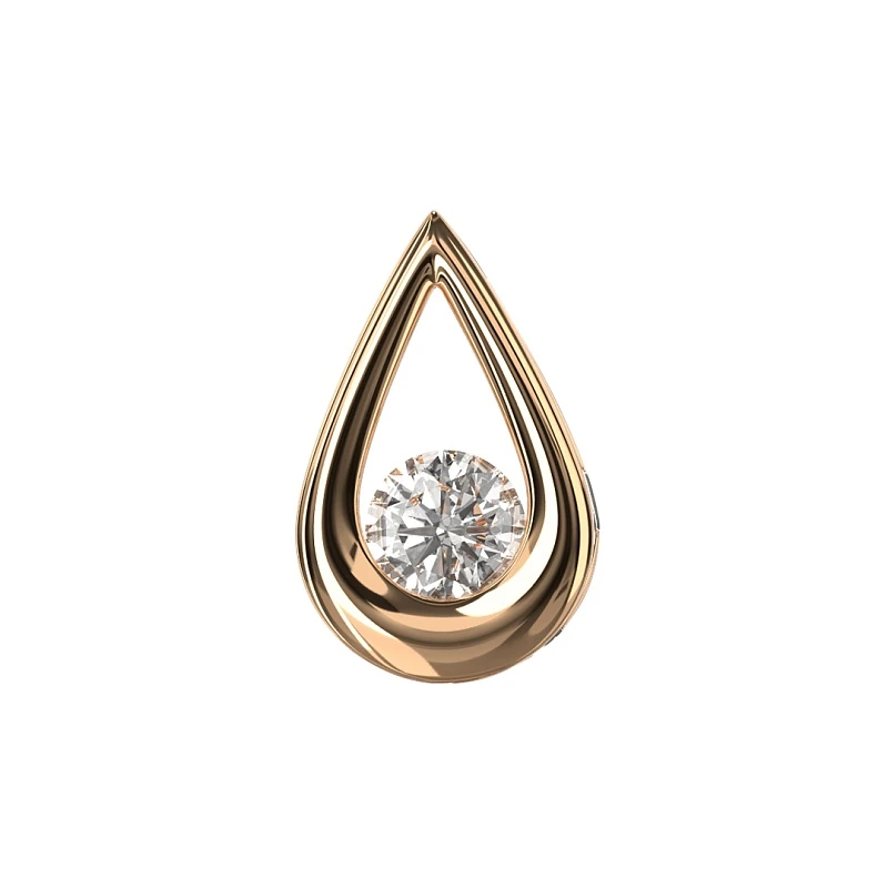 Подвеска  из красного золота с фианитом