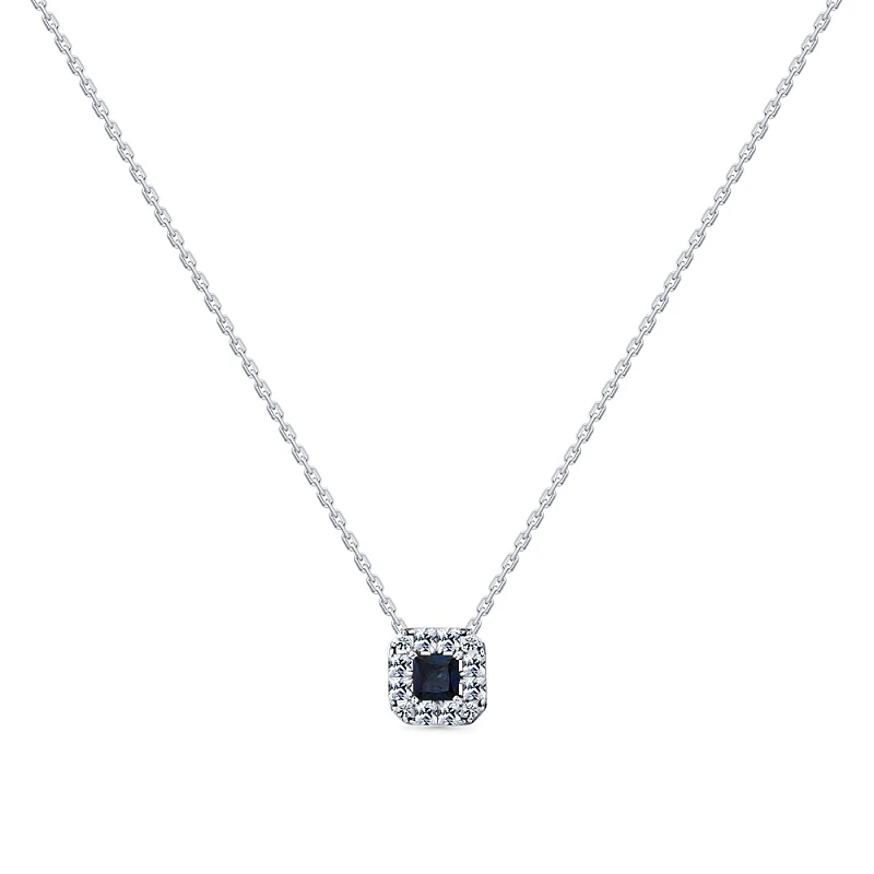 Колье  из белого золота с сапфиром