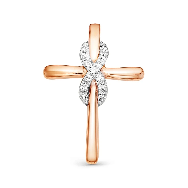 Подвеска  из красного золота с природным бриллиантом