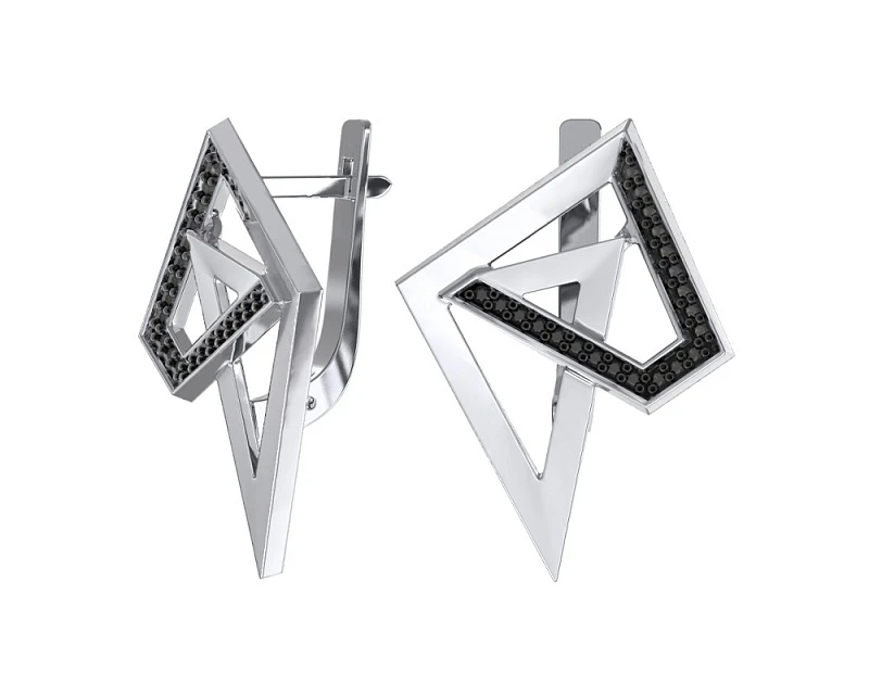 Серьги  серебряные с фианитом