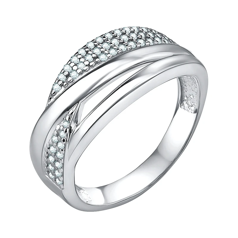 Кольцо  серебряное с фианитом